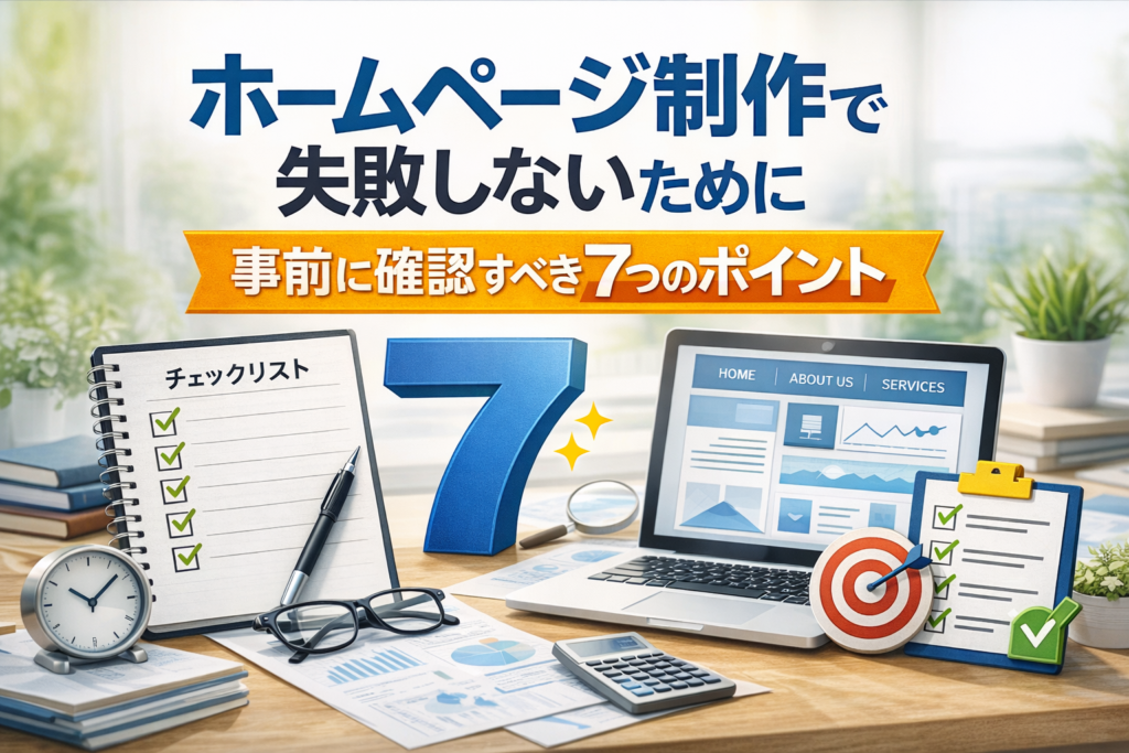 ホームページ制作で失敗しないために、事前に確認すべき7つのポイント