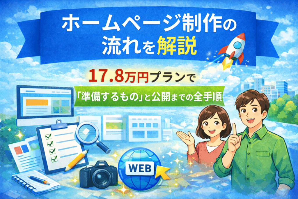 ホームページ制作の流れを解説｜17.8万円プランで「準備するもの」と公開までの全手順