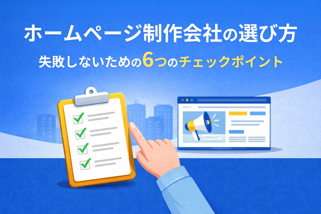 ホームページ制作会社の選び方｜失敗しないための6つのチェックポイント