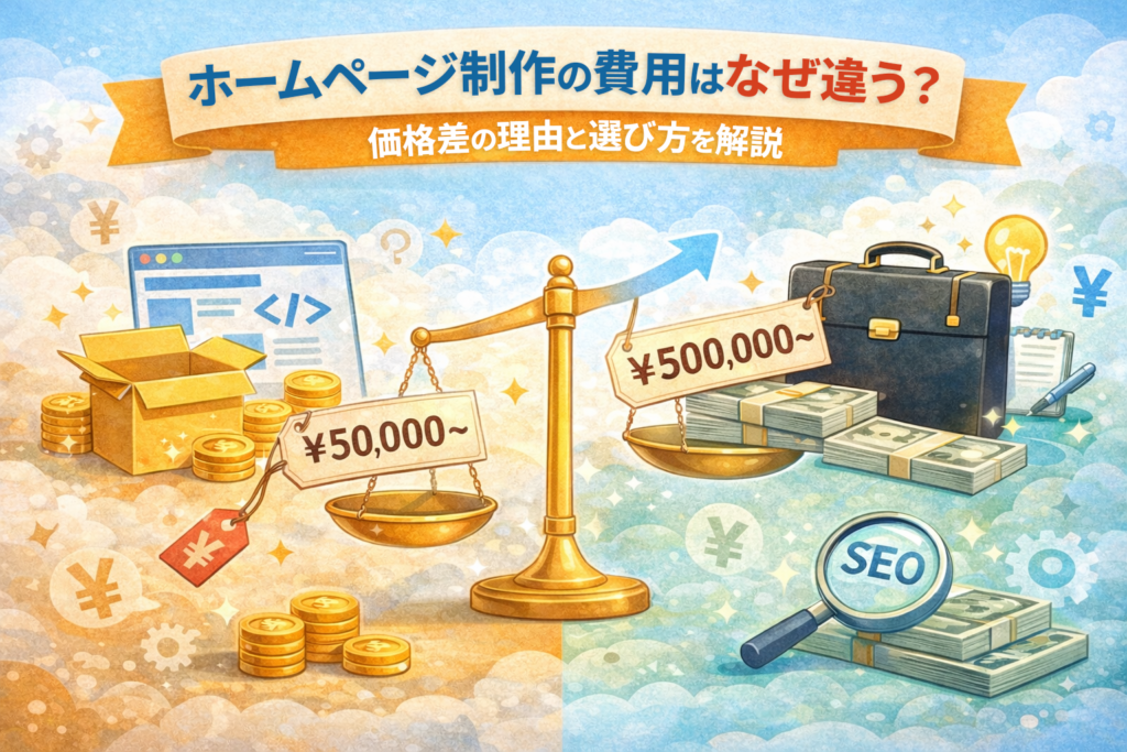 ホームページ制作の費用はなぜ違う？価格差の理由と適正な選び方を解説