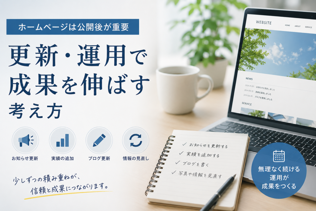 ホームページは公開後が重要｜更新・運用で成果を伸ばす考え方