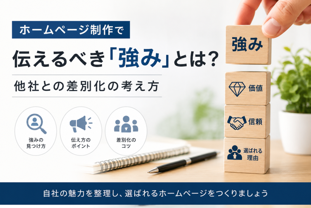 ホームページ制作で伝えるべき「強み」とは？他社との差別化の考え方