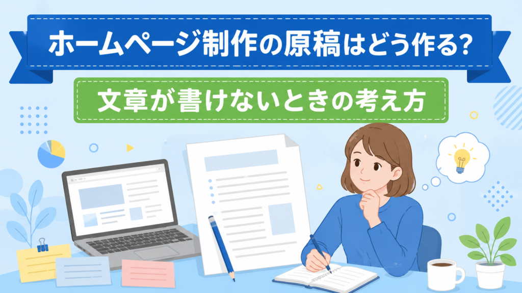 ホームページ制作の原稿はどう作る？文章が書けないときの考え方