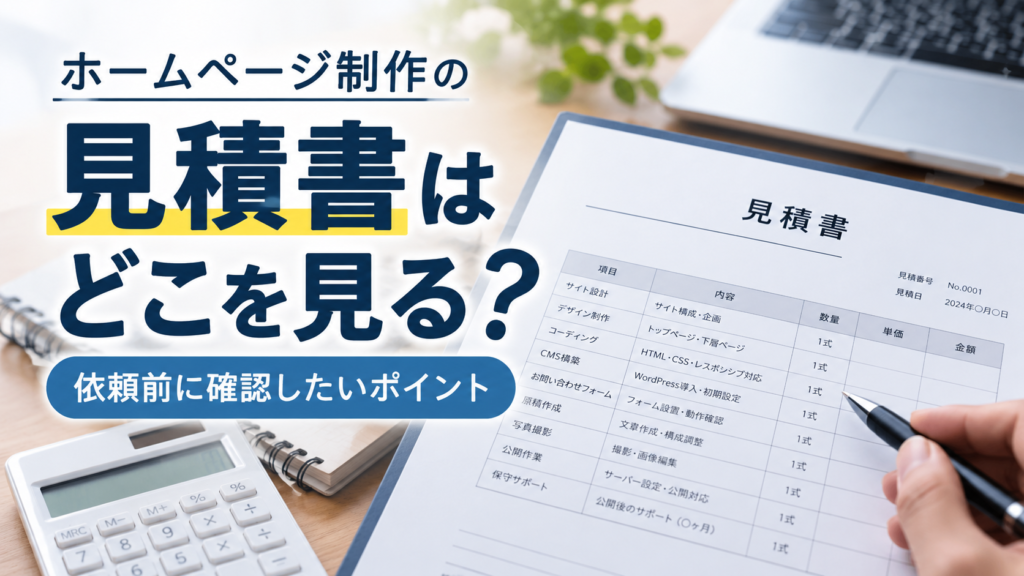 ホームページ制作の見積書はどこを見る？依頼前に確認したいポイント